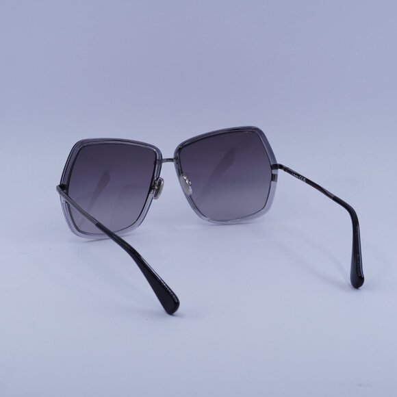 MaxMara ELSA3 MM0054 12B Sunglasses Ruthenium Geometric Frame, Smoke Lenses - Picture 5 of 9